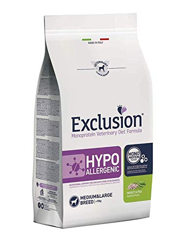 Exclusion - Diet Hypoallergenic Adult Medium Large agli Insetti e Piselli da 12 kg