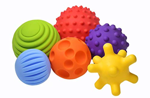FancyBaby 6 palline sensoriali neonati, Giochi educativi per neonati palla sensoriale neonati, Giochi sensoriali per neonati, Palla morbida neonato per giochi neonati, giochi acqua. Regalo neonato