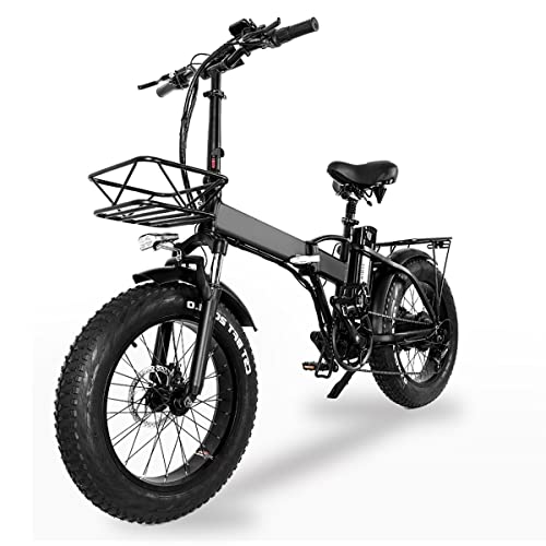 Fat bike elettrica pieghevole, batteria 48V 15Ah, 20 * 4 pollici, durata della batteria assistita fino a 60-80Km, avvio con un solo pulsante, cruise control, mountain bike per adulti (modello: GW20)