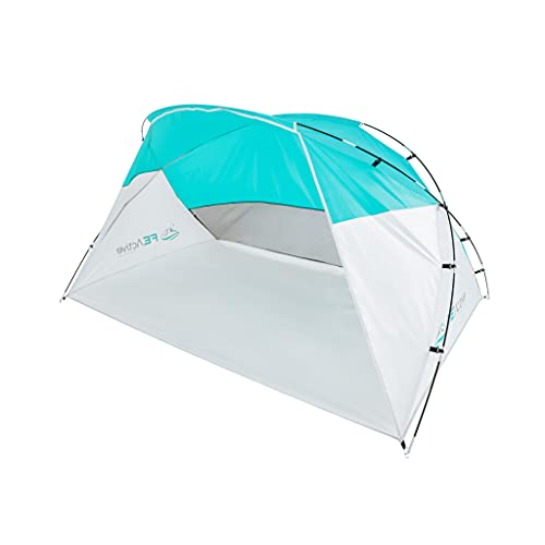 FE Active Tenda da Spiaggia - Ombrellone da Spiaggia Famigliare Tenda da Sole Pop-up Portatile Protezione UV per Bambini e Adulti. Esterno, Campeggio, Escursionismo, Viaggi | Disegnata in California