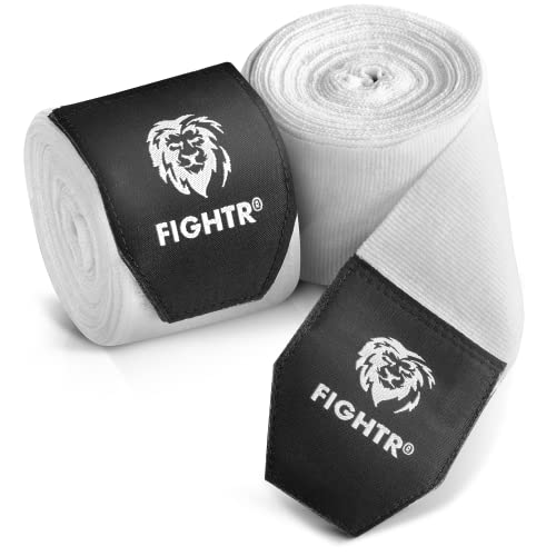FIGHTR Premium Bende Boxe Max. stabilità e Sicurezza | 4m Mezzo Bendaggi Elastici con Anello per Il Pollice per Boxe, MMA, Mauy Thai - Box Bandage Sport