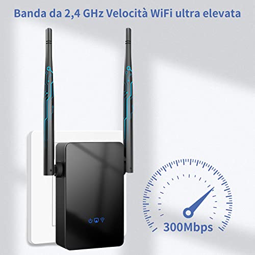 Fonowt 300 Mbps 2,4 GHz Ripetitore WiFi, Amplificatore WiFi Compati...
