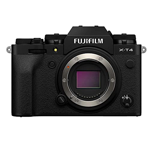 Fujifilm X-T4 Fotocamera Digitale Mirrorless 26 MP, Sensore X-Trans CMOS 4, Stabilizzatore IBIS, Filmati 4K 60p, Mirino EVF, Schermo LCD 3  Touch Vari-Angle, Solo Corpo, Nero