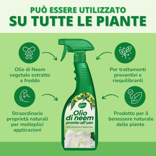 Gardemia Olio di Neem per Piante Spray 750ml Pronto Uso Repellente ...