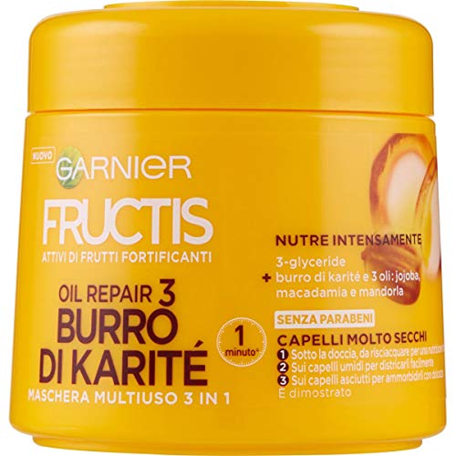 Garnier Fructis Oil Repair 3 Maschera Ultra Nutriente per Capelli Secchi Danneggiati o Spenti, 300 ml