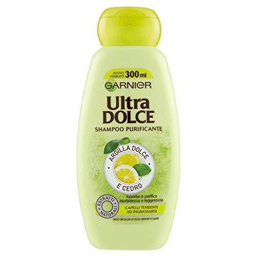 Garnier Shampoo Purificante Argilla Dolce e Cedro Ultra Dolce, 300 ml