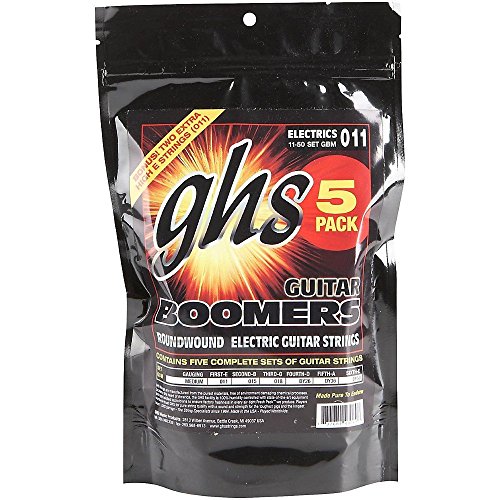 GHS Boomers GBM-5 Corde per chitarra, misura medium (da .011 a .050), 5 pezzi