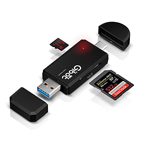 Gibot Lettore di Schede,3.0 USB Adattatore Micro SD di Tipo C Lettore SD Card per SDXC,MMC,Micro SD,Micro SDHC per Android,Macbook e PC Portatili