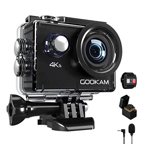GOOKAM 4K Action Cam 20MP WIFI Telecomando Fotocamera Subacquea Imp...