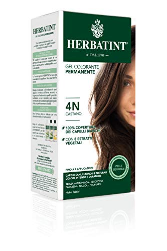 Herbatint Gel Colorante Permanente per Capelli 4N Castano - 150ml, senza Ammoniaca, 100% Copertura Capelli Bianchi