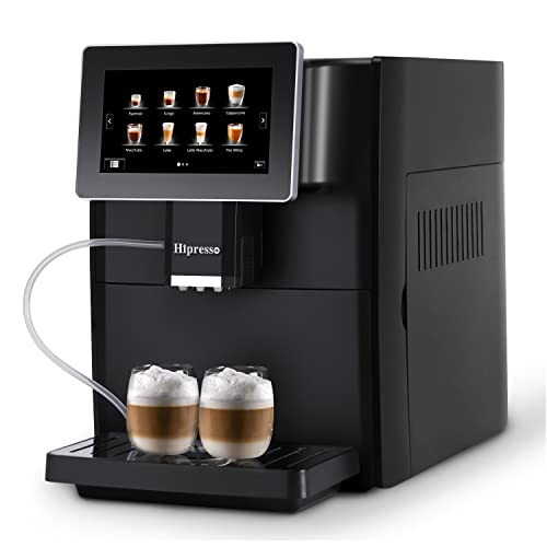 Hipresso Super Automatic Expresso Macchina da Caffè - 7  HD TFT Touchscreen w Milk Smontalatte
