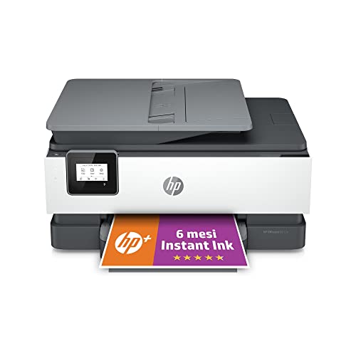 HP OfficeJet 8012e, Stampante Multifunzione, 6 Mesi di Inchiostro Instant Ink Inclusi con HP+