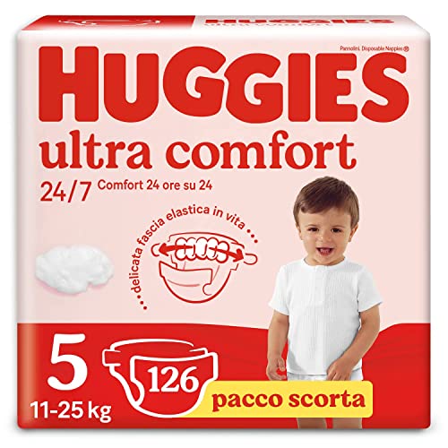Huggies Pannolini Ultra Comfort, Taglia 5 (11-25 Kg), Confezione da...
