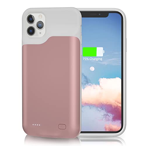 HUOBAO Custodia Cover per iPhone 11 Pro, [5000mAh] Custodia di ricarica per iPhone, custodia protettiva portatile, batteria ricaricabile estesa per iPhone 11 Pro (5.8 ) (rosa)