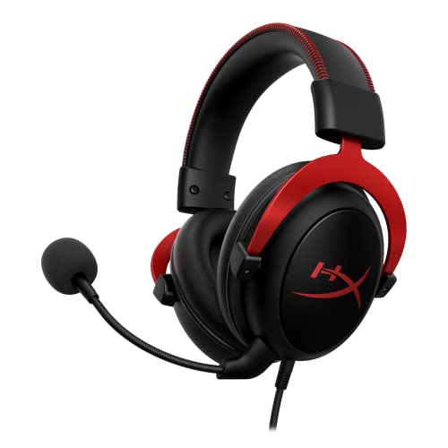Hyperx Cloud II Red Cuffie Gaming Audio surround virtuale 7.1, Per PC PS4 Xbox One Mobile, Rosso