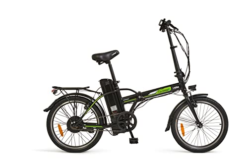 i-Bike Fold Green 21, Biciclette elettrica Pieghevole Unisex Adulto, Nero, Unica