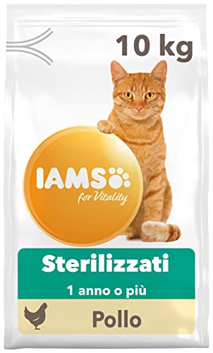 IAMS for Vitality Sterilizzati Alimento secco con pollo fresco per gatti adulti e anziani (1 anno o più) - 10 kg