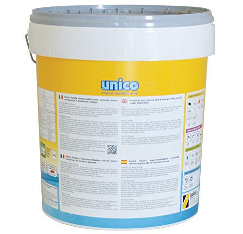 ICOBIT Unico, Super resina liquida impermeabilizzante, Grigio, 5 kg...
