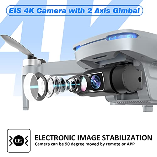 IDEA37 Drone GPS Professionale, con Fotocamera 4K HD EIS Gimbal a 2...