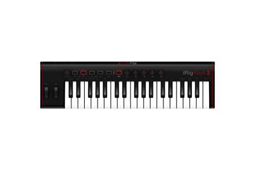 IK Multimedia iRig Keys 2 Tastiera MIDI Universale Compatta con 37 Mini-Tasti e Uscita Audio per iPhone, iPad, Android, Mac PC, Nero