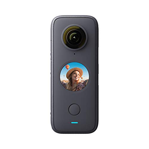 Insta360 ONE X2 - Fotocamera 360 con risoluzione 5,7K con stabilizzazione, impermeabile IPX8, effetto selfie stick invisibile, touch screen, editing IA, Controllo Vocale