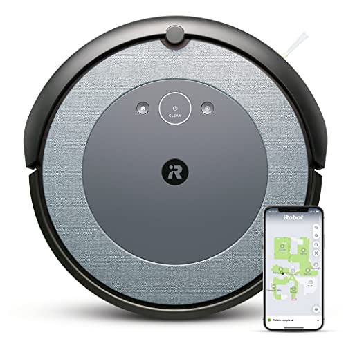iRobot Roomba i3152 Robot aspirapolvere connesso, due spazzole in gomma multisuperficie, suggerimenti personalizzati, compatibile con assistente vocale, tecnologia Imprint, grigio blu