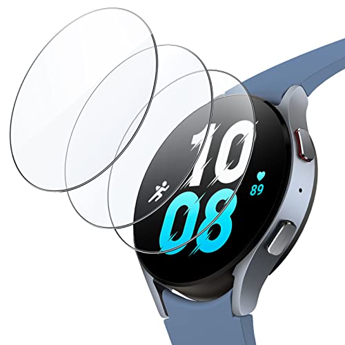 JETech Pellicola Protettiva per Samsung Galaxy Watch 5 4 44 mm, Vetro Temperato Film 2.5D Bordo Rotondo, HD Chiaro, Pacco da 3