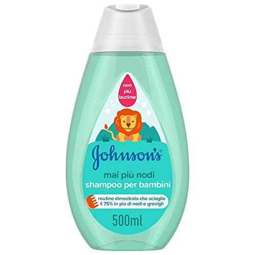 JOHNSON’S Baby, Shampoo per Bambini, Mai Più Nodi, Districante, Non Più Lacrime, anche per Capelli Lunghi o Ricci, 500ml