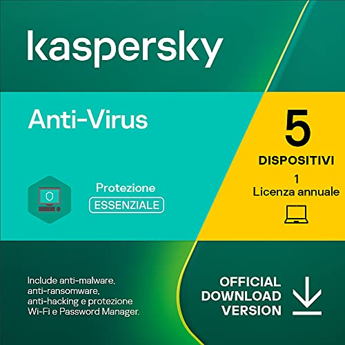 Kaspersky Anti-Virus 2022 | 5 Dispositivi | 1 Anno | PC | Codice d attivazione via email