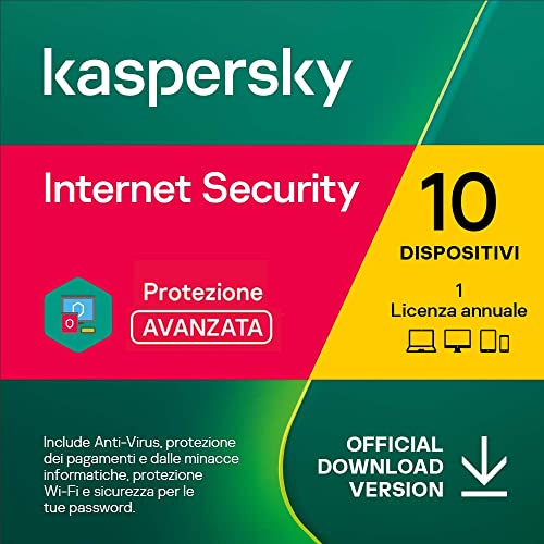 Kaspersky Internet Security 2022 | 10 Dispositivi | 1 Utente | 1 Anno | PC Mac | Codice d attivazione via email