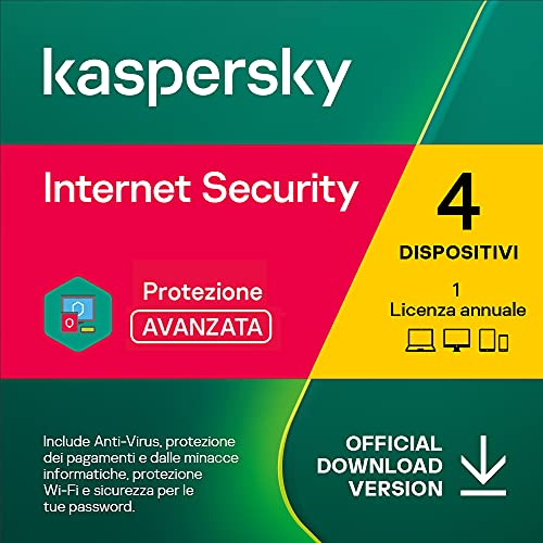 Kaspersky Internet Security 2022 | 4 Dispositivi | 1 Anno | PC   Mac   Android | Codice d attivazione via email
