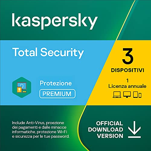 Kaspersky Total Security 2022 | 3 Dispositivi | 1 Anno | PC   Mac  ...