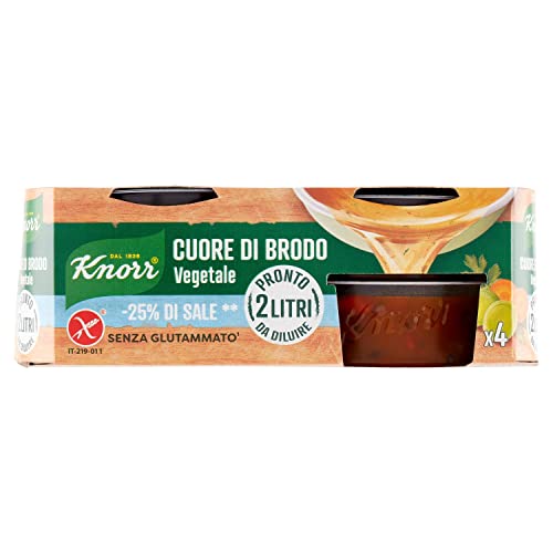 Knorr Cuore di Brodo Vegetale Basso -25% di Sale, 112g...