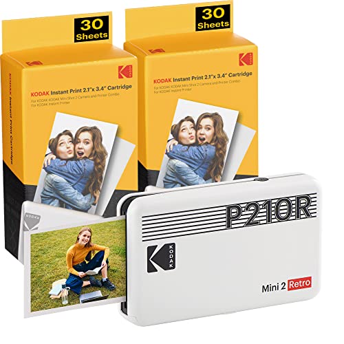 Kodak Mini 2 Stampante foto per cellulare, 6 Cartucce incluse, Ista...