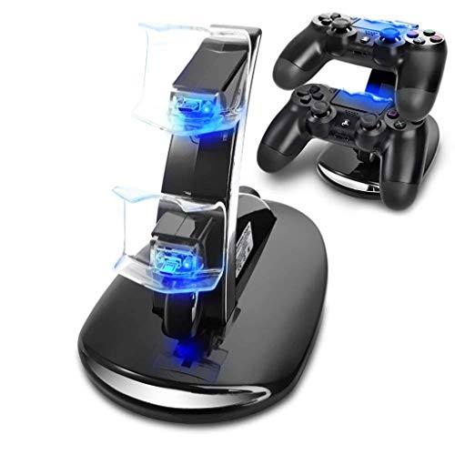 KONKY Ricarica Controller Caricatore per PS4,Dual USB Charging Station per PS4 Caricabatteria Stazione di Ricarica con Indicatore LED per Playstation PS4,PS4 Slim,PS4 Pro Charger Controller
