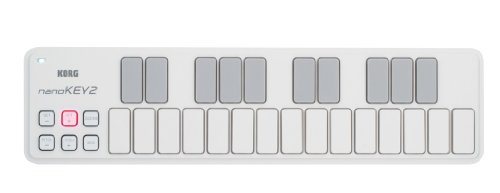 KORG nanoKEY2 - mini controller tastiera MIDI USB a 25 tasti, colore: Bianco