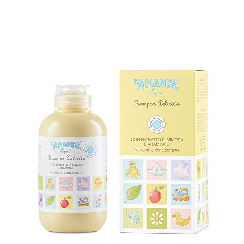 L AMANDE Shampoo Delicato Bambino No Lacrime 200 ml con Estratto di Mimosae Vitamina E nutriente e condizionante