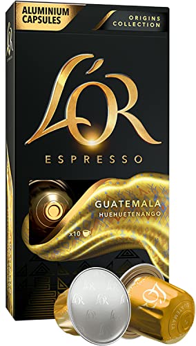 L OR - Capsule Caffè Espresso Guatemala - 100 Capsule in Alluminio - Intensità 10 - Compatibili con Macchine Nespresso