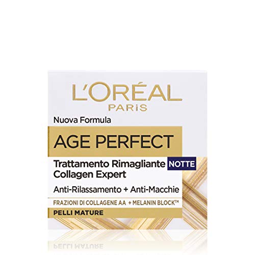 L Oréal Paris Age Perfect Crema Viso Antirughe Idratante Notte, Pelli Mature, Anti-Macchie, 50 ml