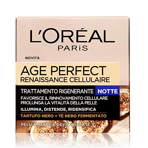 L Oréal Paris Age Perfect Renaissance Cellulaire Crema Viso Antirughe Ricostituente Notte, Pelli Mature, 50 ml