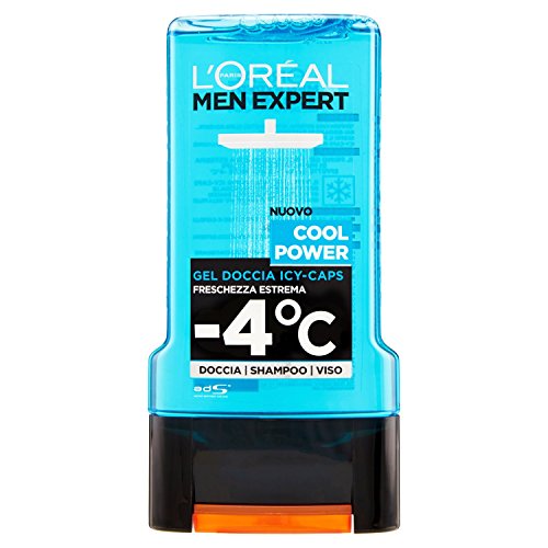 L Oréal Paris Men Expert Cool Power Gel Doccia Uomo, Icy-Caps Freschezza Estrema -4°C, 300 ml