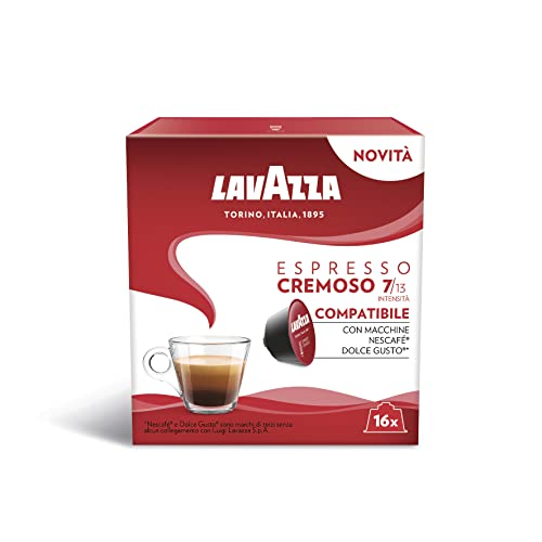 Lavazza Espresso Cremoso, 6 Confezioni Da 16 Capsule (96), Compatibili Nescafè Dolce Gusto, Cioccolato, Frutta secca