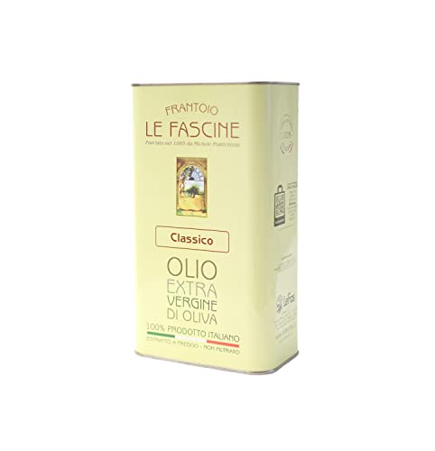 Le Fascine  Classico  - Olio Extravergine di Oliva 100% Italiano Estratto a Freddo Prodotto da Monocultivar Provenzale (Latta da 3 Litri)