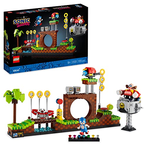 LEGO 21331 Ideas Sonic the Hedgehog - Green Hill Zone, Modello da Costruire per Adulti, Cultura Pop Anni 90, Personaggio Dr. Eggman con Eggmobile