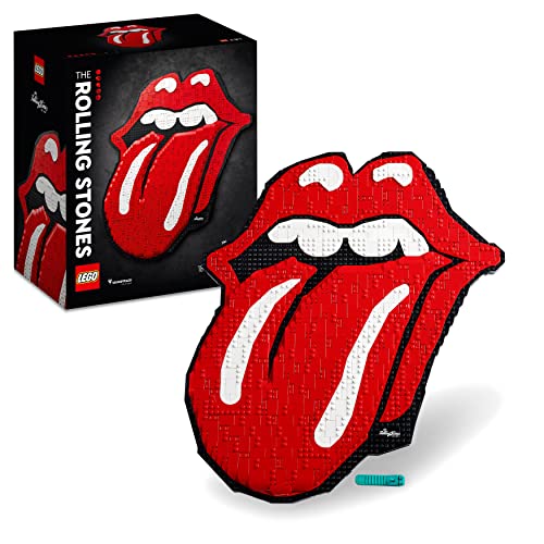 LEGO 31206 ART The Rolling Stones Logo, Set per Adulti da Costruire in Mattoncini, Decorazione da Parete Fai da Te per la Casa, Hobby Creativi