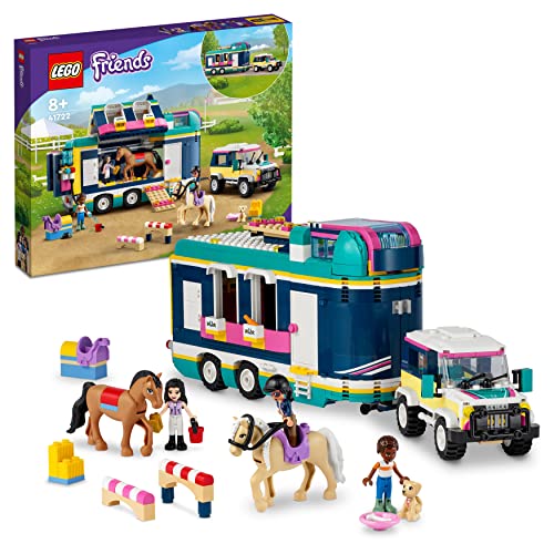 LEGO 41722 Friends Rimorchio per Spettacolo Equestre, Set di Costruzioni con Macchina e Cavallo Giocattolo, Idea Regalo, Giochi per Bambini e Bambine