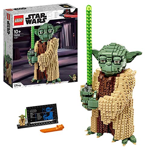 LEGO 75255 Star Wars Yoda, Modellino da Costruire con Personaggio, Supporto da Esposizione e Minifigure, Set da Collezione l Attacco dei cloni
