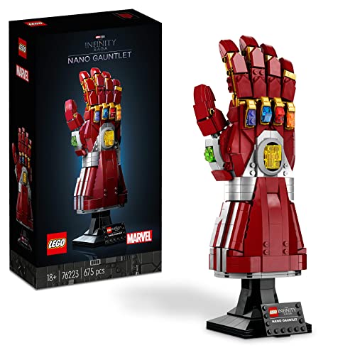 LEGO 76223 Marvel Guanto dell Infinito di Iron Man, Modellino da Costruire con le Gemme dell Infinito, Set Film Avengers: Endgame, Idea Regalo Adulti