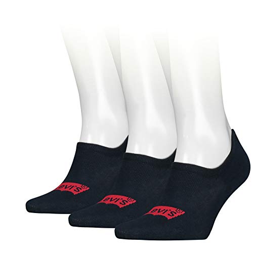 Levi s Logo High Rise Batwing (Confezione da 3) Socks, Blu Navy, 39-42 Unisex-Adulto