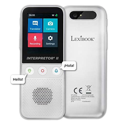 Lexibook Interpretor 3-Instant Voice Translator 137 Lingue, Traduzione di Foto e memo, PRO Portable & Travel Traduttore multilingue, Porta Cuffie, Wi-Fi e Offline